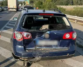 Foto Trei autoturisme implicate într-un accident la Slatina, în zona Podului Olt