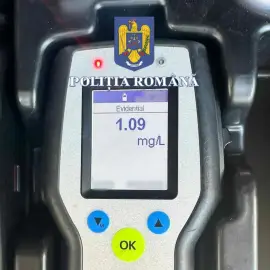 Foto Un şofer, din Tia Mare, reţinut după un accident sub influenţa alcoolului. Soţia şi fiica lui au ajuns la spital
