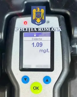 Foto Un şofer, din Tia Mare, reţinut după un accident sub influenţa alcoolului. Soţia şi fiica lui au ajuns la spital