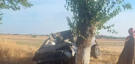 Foto Un tânăr de 18 ani a murit după ce a intrat cu maşina într-un pom, la Deveselu