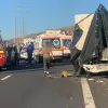 Foto Accident pe Drumul Expres, în zona oraşului Balş. Traficul este blocat