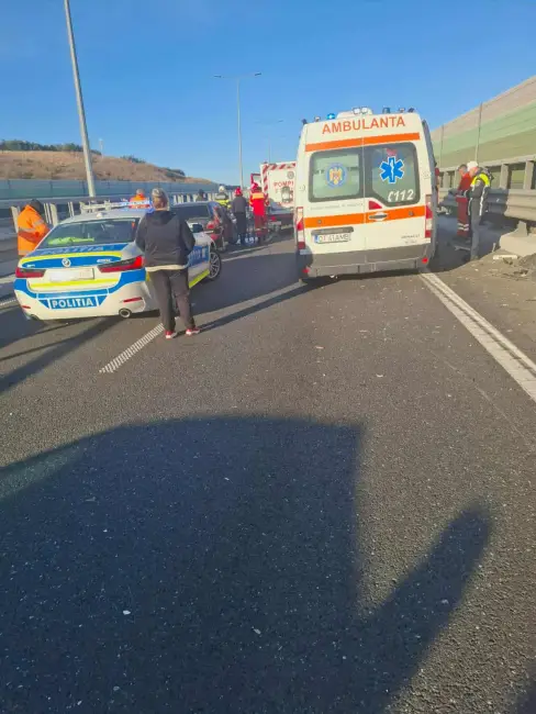 Foto Accident pe Drumul Expres, în zona oraşului Balş. Traficul este blocat