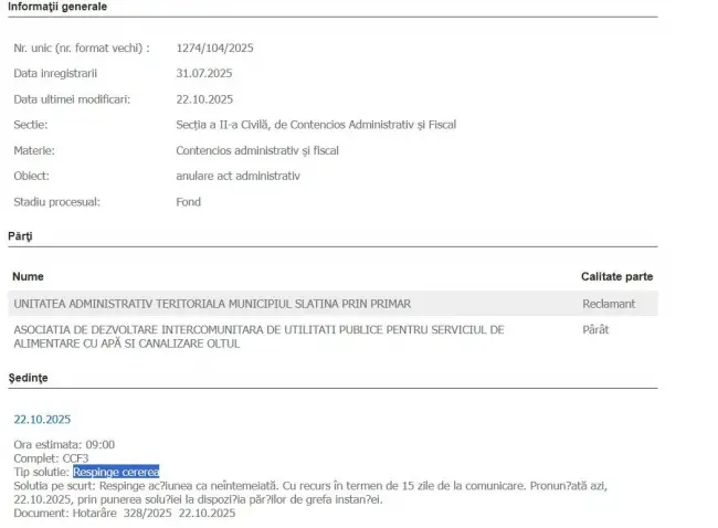 Foto O primă înfrângere în instanţă pentru primarul Mario De Mezzo. A pierdut procesul cu ADI „Oltul”