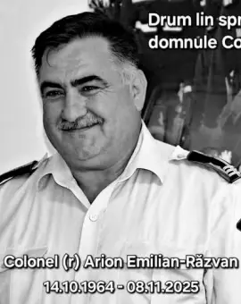 Foto A încetat din viaţă colonelul (r) Arion Emilian Răzvan, fost șef al Serviciului Logistic ISU Olt