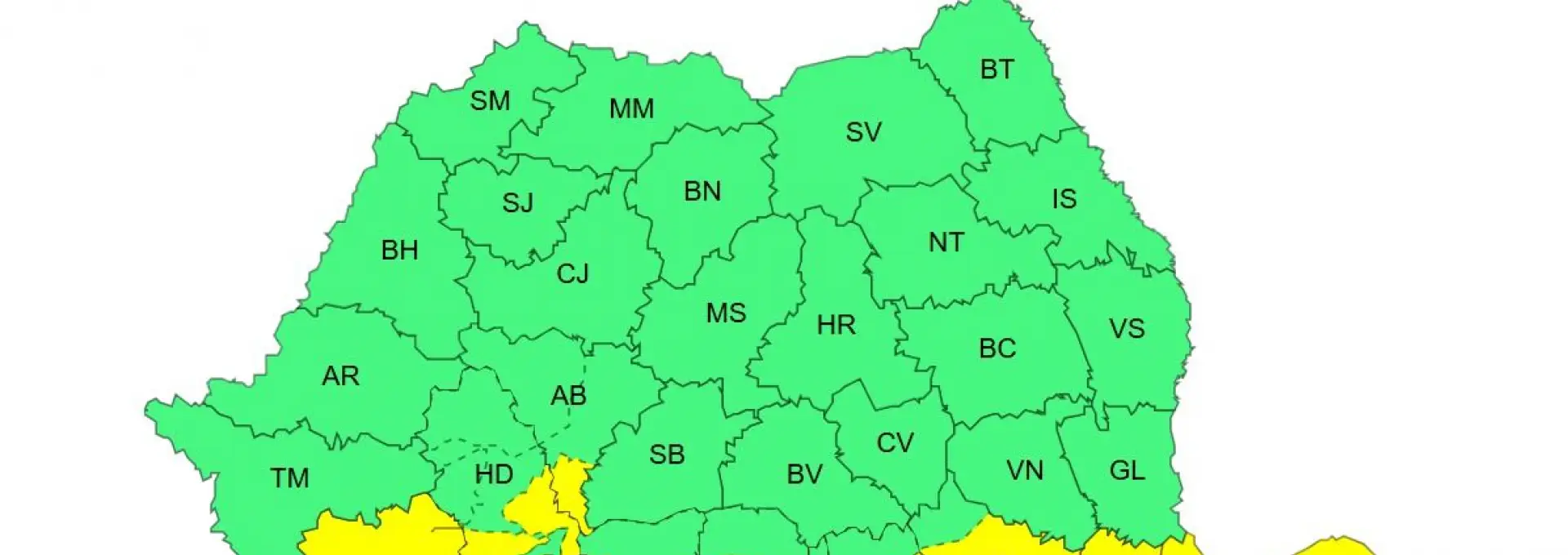 Foto Cod Galben de vânt puternic, în judeţul Olt, până sâmbătă seară