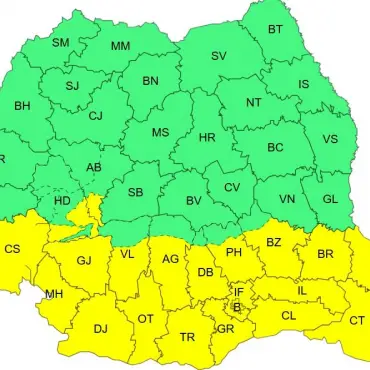 Foto Cod Galben de vânt puternic, în judeţul Olt, până sâmbătă seară