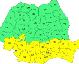 Foto Cod Galben de vânt puternic, în judeţul Olt, până sâmbătă seară