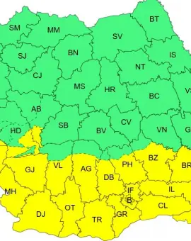 Foto Cod Galben de vânt puternic, în judeţul Olt, până sâmbătă seară