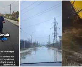 Foto Strada Agricultorului, cu asfaltarea căreia s-a lăudat De Mezzo, inundată la prima ploaie mai serioasă (VIDEO)