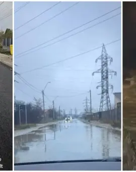 Foto Strada Agricultorului, cu asfaltarea căreia s-a lăudat De Mezzo, inundată la prima ploaie mai serioasă (VIDEO)