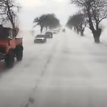 Foto VIDEO. Viscol la sol pe DN 54, între Corabia şi Caracal. Trafic îngreunat