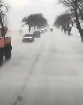 Foto VIDEO. Viscol la sol pe DN 54, între Corabia şi Caracal. Trafic îngreunat