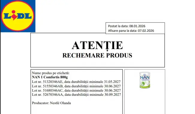 Foto Alertă alimentară: Lapte praf retras de la rafturi