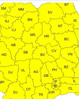 Foto Avertizări de vreme geroasă: Oltul, sub Cod Galben