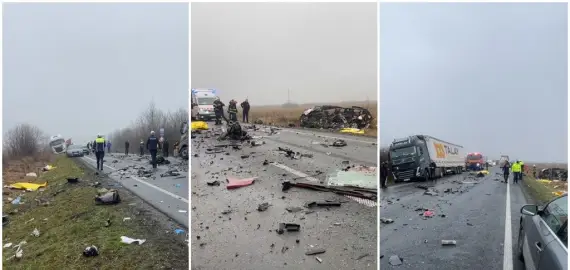 Foto VIDEO. Grav accident pe E70! Cel puțin 6 persoane au murit: Impact devastator între un microbuz, un tir și o autocisternă