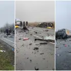 Foto VIDEO. Grav accident pe E70! Cel puțin 6 persoane au murit: Impact devastator între un microbuz, un tir și o autocisternă