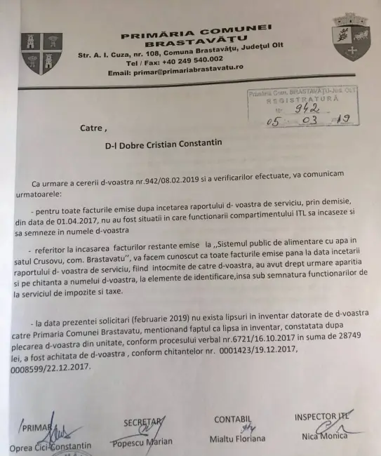 Foto Noul director al CAO a delapidat banii din facturile de apă, pe când era un simplu gestionar (DOCUMENTE)