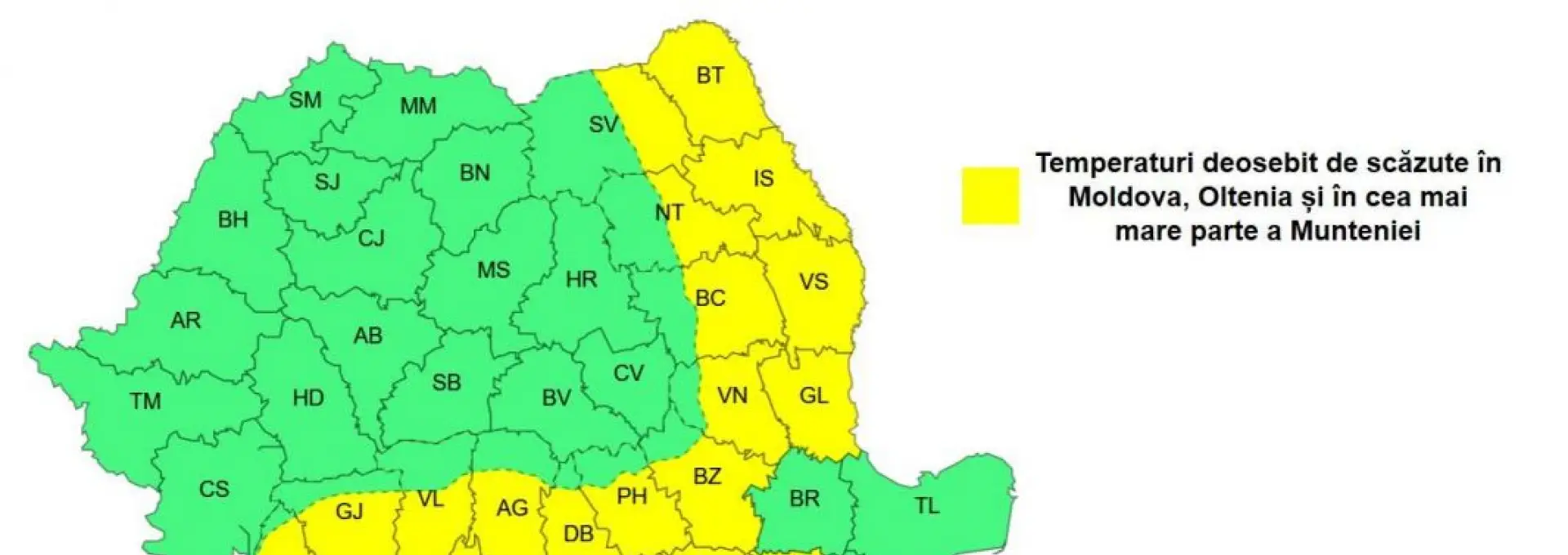 Foto Codul Galben de ger a fost prelungit