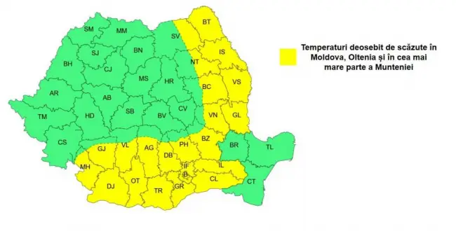 Foto Codul Galben de ger a fost prelungit