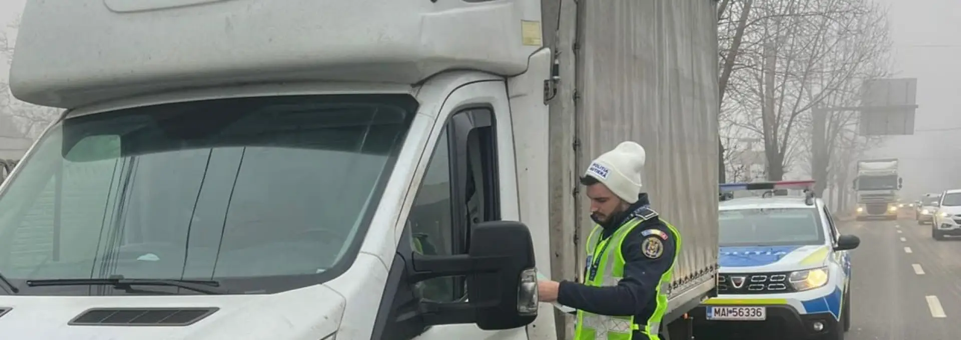 Foto Șofer depistat băut la volanul unui ansamblu de vehicule, în timpul controalelor „TRUCK & BUS” din Olt