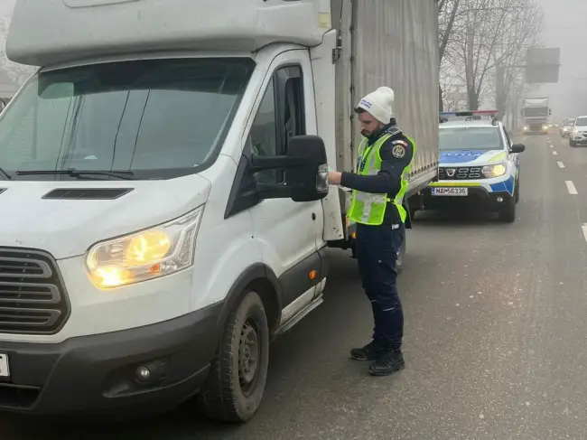 Foto Șofer depistat băut la volanul unui ansamblu de vehicule, în timpul controalelor „TRUCK & BUS” din Olt