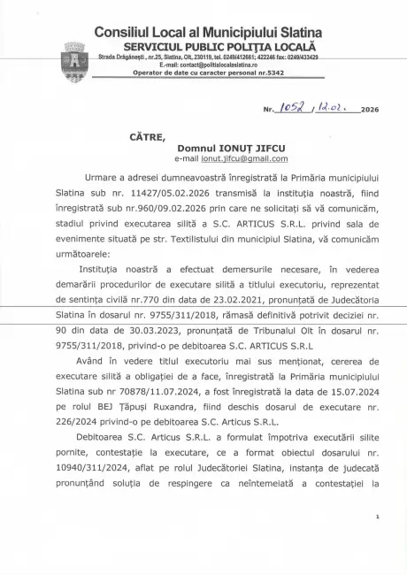 Foto „Telenovela” demolării sălii Articus: Primăria Slatina, neputincioasă în fața unei construcții ilegale, deși are sentință definitivă din 2023