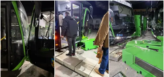 Foto Incident grav ținut la secret la Slatina: Autobuze electrice, avariate din „eroare umană” în curtea Loctrans (FOTO)