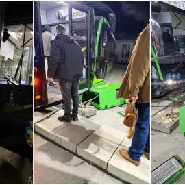 Foto Incident grav ținut la secret la Slatina: Autobuze electrice, avariate din „eroare umană” în curtea Loctrans (FOTO)