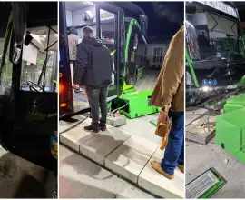 Foto Incident grav ținut la secret la Slatina: Autobuze electrice, avariate din „eroare umană” în curtea Loctrans (FOTO)