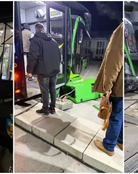 Foto Incident grav ținut la secret la Slatina: Autobuze electrice, avariate din „eroare umană” în curtea Loctrans (FOTO)