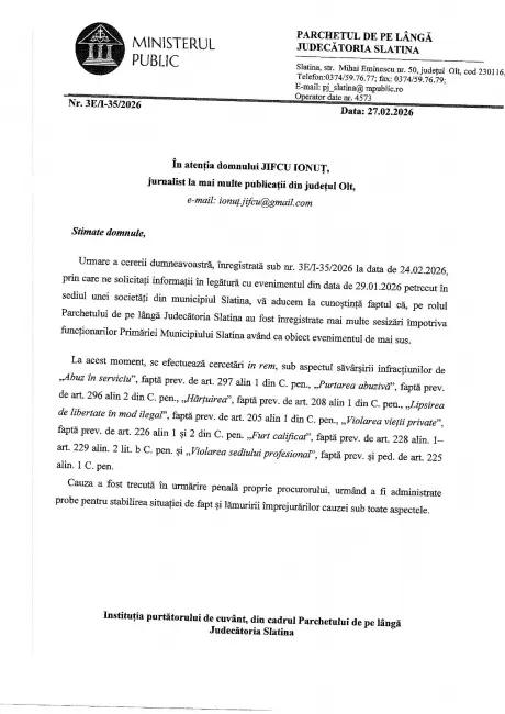 Foto Dosar penal cu șapte infracțiuni după descinderea ilegală de la Cimitirul Strehareți: Parchetul Slatina cercetează fapte de furt, abuz și lipsire de libertate