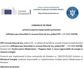 Foto Comunicat de presă începere proiect „Înființare parc fotovoltaic în comuna Osica de Sus, județul Olt”
