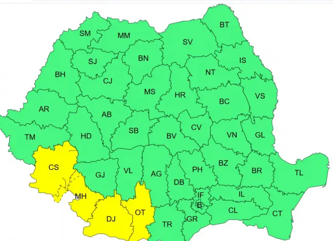 Foto Județul Olt, sub avertizare Cod Galben de vânt