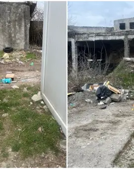Foto Umilință la marginea Slatinei: Sinistrații de pe strada Grădiște, uitați în containere printre ruine și gunoaie (FOTO)
