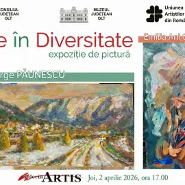 Foto „Unitate în diversitate”, pe simezele Galeriei Artis: Un dialog vizual între artiştii George Păunescu şi Emilia Ani Constantin