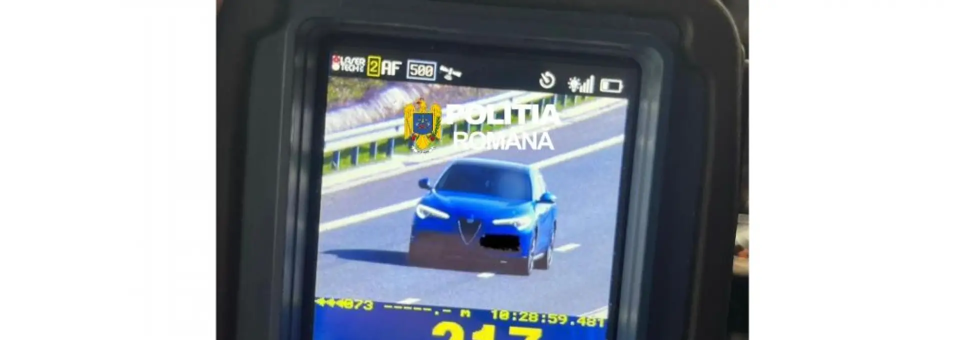 Foto  Şofer din Argeş, luat de radar în Olt. Circula cu 217 km/oră, pe Drumul Expres