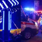 Foto Adolescenţi şi copii, blocați cu capul în jos într-un carusel din Caransebeş. Zece persoane au fost transportate la spital