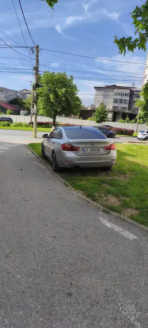 Foto Tupeu de liberal: Cătălin Nedelcu și-a parcat bolidul de lux direct pe spațiul verde, la sediul PNL Slatina (FOTO)