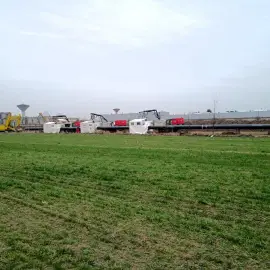 Foto Proiect de importanță națională: Se efectuează probe de presiune pe conducta de gaze Ghercești-Jitaru