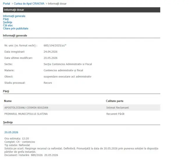 Foto Definitiv. Curtea de Apel Craiova a decis că De Mezzo l-a concediat ilegal pe Apostoliceanu