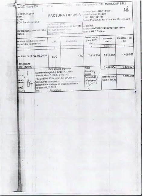 Foto SC Marconf SRL, în faliment cu documente fictive la dosar. Instanţa le acceptă