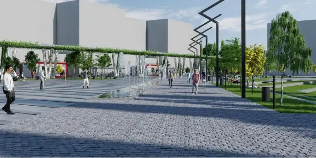 Foto FOTO. Esplanada din centrul Slatinei, modificată din temelii. Moţ: „Este vorba de o reconstrucţie, despre un nou proiect”