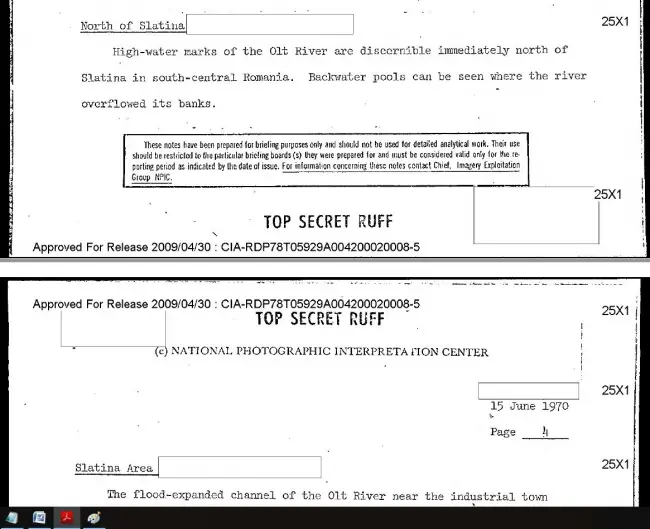 Foto Slatina, în documentele declasificate de CIA. Ce raportau americanii despre pagubele produse de inundaţiile din anul 1970