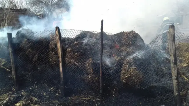 Foto VIDEO. Incendiu de proporții, într-o gospodărie din Dăneasa