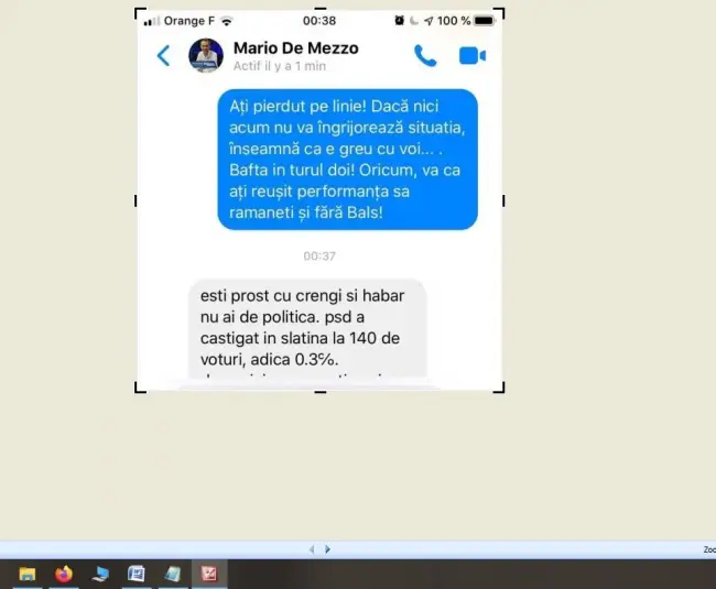 Foto Mario De Mezzo jigneşte un slătinean care îi cere socoteală pentru rezultatele slabe din primul tur: „Eşti prost cu crengi şi habar nu ai de politică”