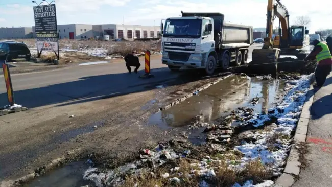 Foto FOTO. A început supralărgirea străzii Drăgăneşti din Slatina. Artera va avea 14 metri lăţime pentru patru benzi de circulaţie