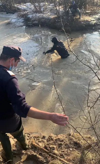 Foto  VIDEO. Ciobanul dispărut în pârâul Bârlui, căutat de scafandrii ISU Olt