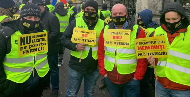 Foto  FOTO&VIDEO. Femieri din Olt, printre protestatarii din faţa Ministerului Agriculturii