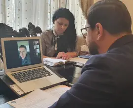 Foto Adrian Chesnoiu, dialog prin videoconferinţă cu omologul său din Ucraina