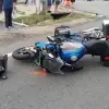 Imagine Accident la Negreni. Două persoane transportate la spital, după impactul între un autoturism şi o motocicletă